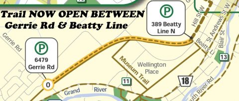 Trail reopens betweeen Gerrie Rd and Beatty Line