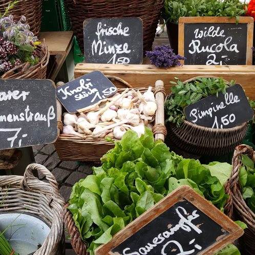 Fresh produce for sale at farmer's market