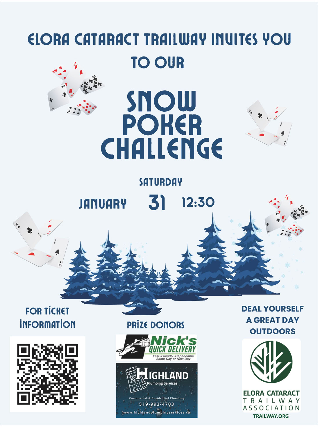 ECTA Snow Poker Challenge event poster. Event happens January 31, 2026.